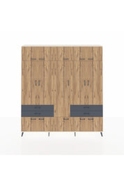 Arges Dolap 11 Raflı 4 Çekmeceli 2 Askılı 220x30x243 Aytaşı-Çam/Antrasit