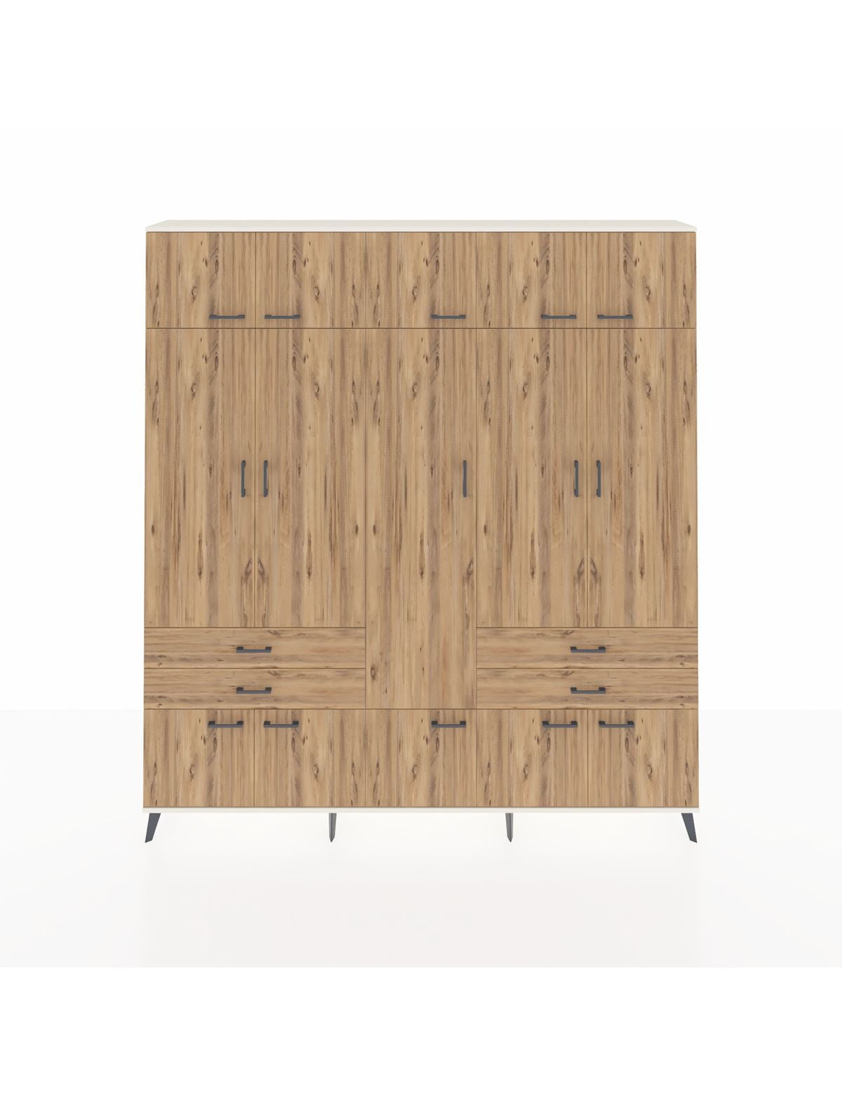 Arges Gardrop 11 Raflı 4 Çekmeceli 2 Askılı 220x30x243 Aytaşı-Çam