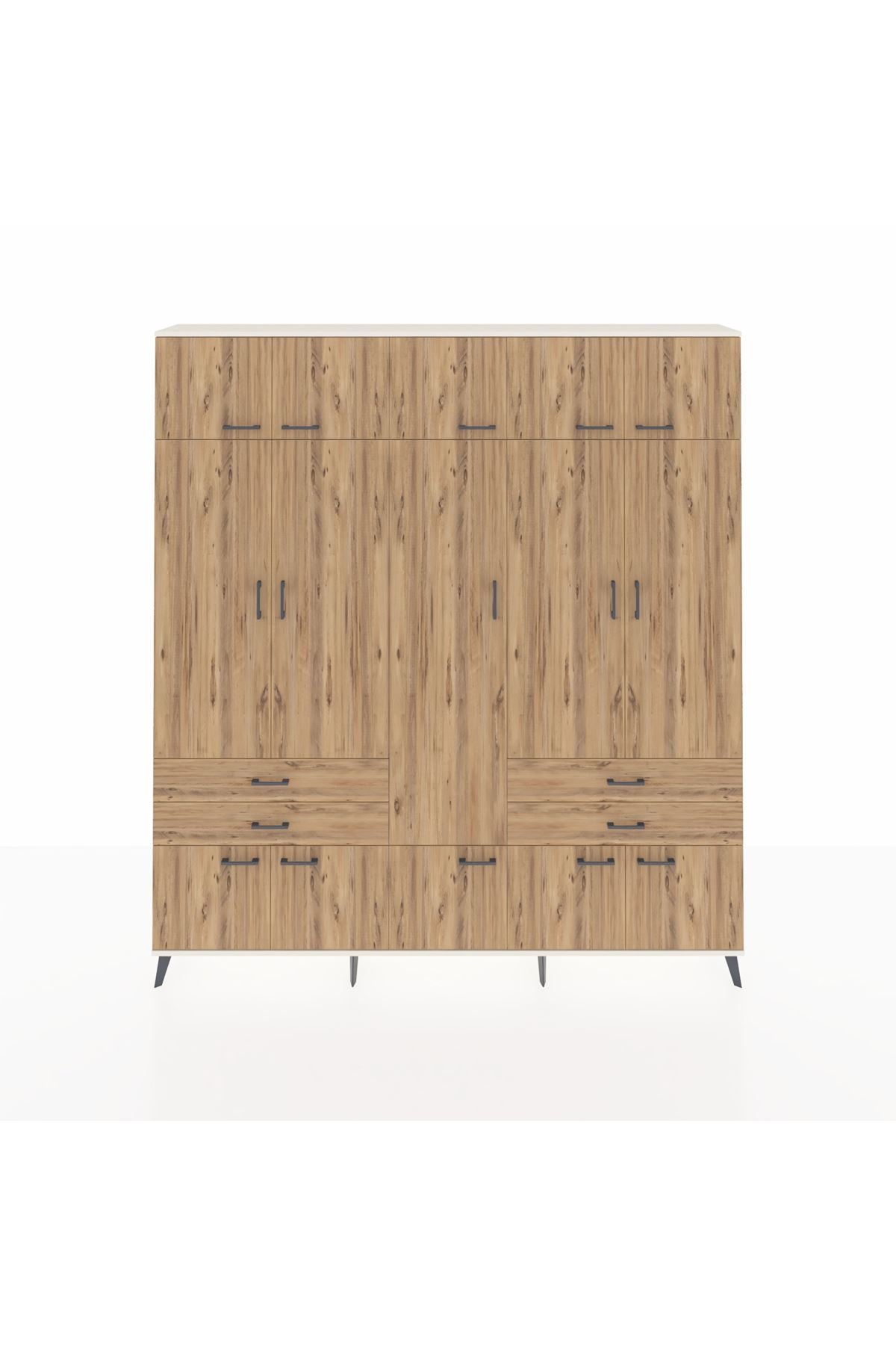 Arges Gardrop 11 Raflı 4 Çekmeceli 2 Askılı 220x30x243 Aytaşı-Çam