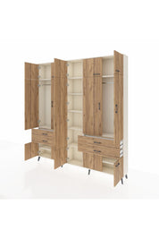 Arges Gardrop 11 Raflı 4 Çekmeceli 2 Askılı 220x30x243 Aytaşı-Çam