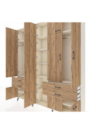 Arges Gardrop 11 Raflı 4 Çekmeceli 2 Askılı 220x30x243 Aytaşı-Çam