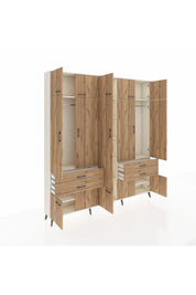 Arges Gardrop 11 Raflı 4 Çekmeceli 2 Askılı 220x30x243 Aytaşı-Çam