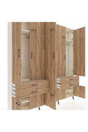 Arges Gardrop 11 Raflı 4 Çekmeceli 2 Askılı 220x30x243 Aytaşı-Çam