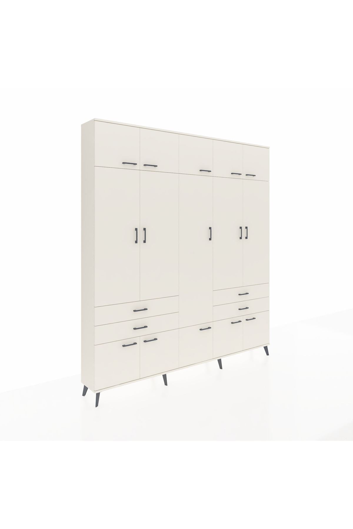 Arges Gardrop 11 Raflı 4 Çekmeceli 2 Askılı 220x30x243 Aytaşı-Aytaşı