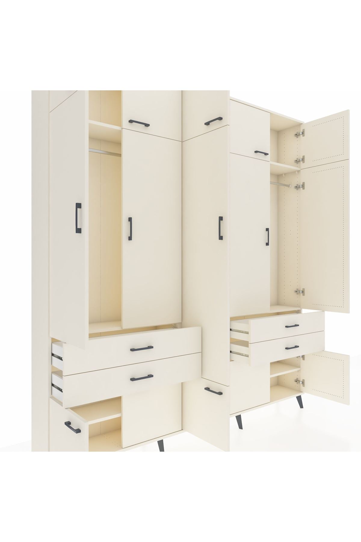 Arges Gardrop 11 Raflı 4 Çekmeceli 2 Askılı 220x30x243 Aytaşı-Aytaşı