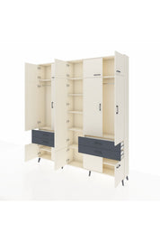 Arges Dolap 11 Raflı 4 Çekmeceli 2 Askılı 220x30x243 Aytaşı-Aytaşı/Antrasit