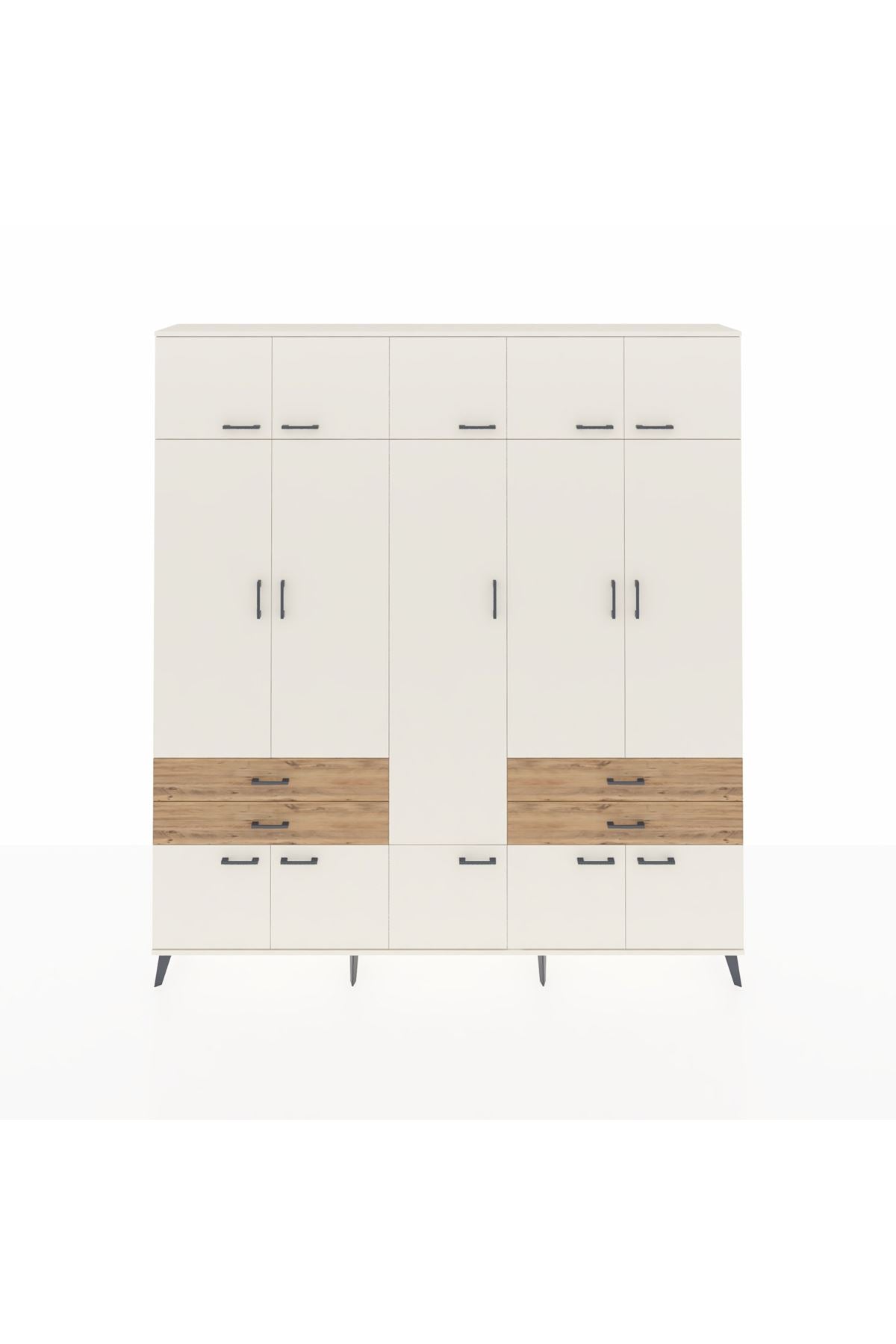 Arges Dolap 11 Raflı 4 Çekmeceli 2 Askılı 220x30x243 Aytaşı-Aytaşı/Çam