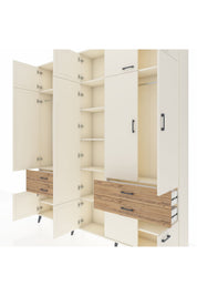 Arges Dolap 11 Raflı 4 Çekmeceli 2 Askılı 220x30x243 Aytaşı-Aytaşı/Çam