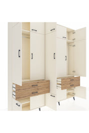 Arges Dolap 11 Raflı 4 Çekmeceli 2 Askılı 220x30x243 Aytaşı-Aytaşı/Çam