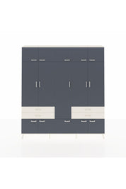 Arges Dolap 11 Raflı 4 Çekmeceli 2 Askılı 220x30x243 Aytaşı-Antrasit/Aytaşı