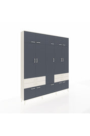 Arges Dolap 11 Raflı 4 Çekmeceli 2 Askılı 220x30x243 Aytaşı-Antrasit/Aytaşı