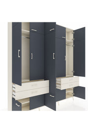 Arges Dolap 11 Raflı 4 Çekmeceli 2 Askılı 220x30x243 Aytaşı-Antrasit/Aytaşı