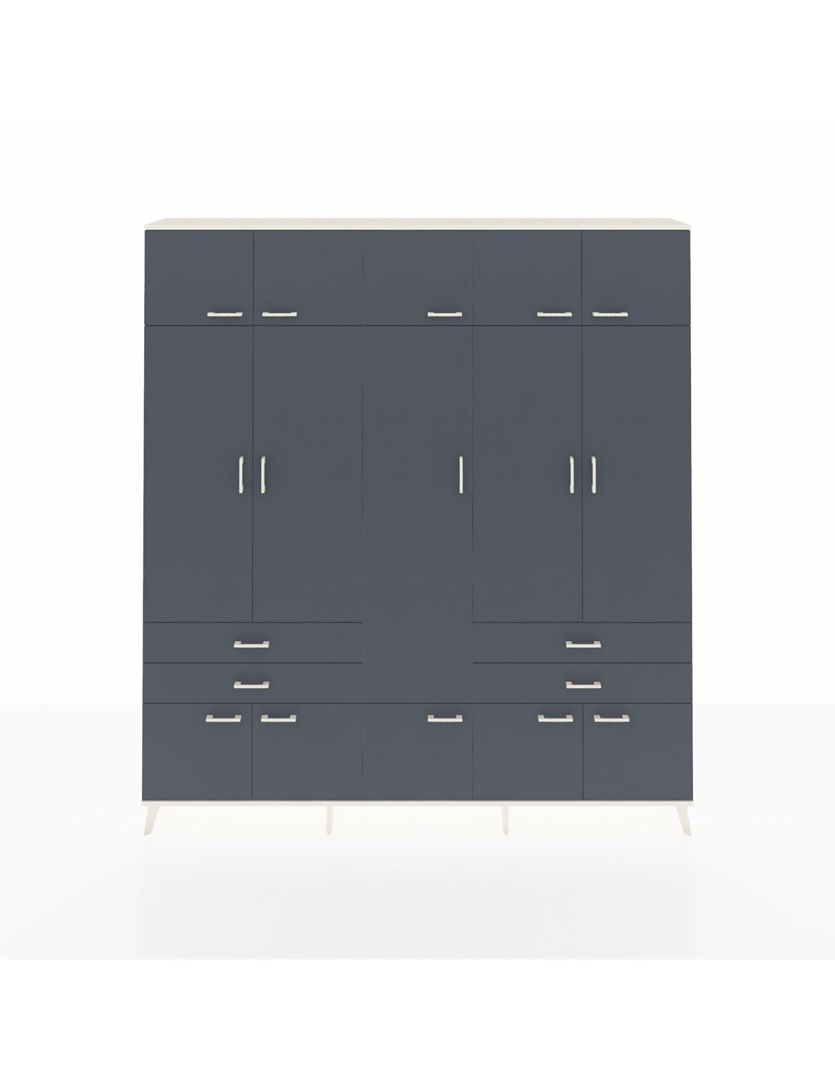 Arges Gardrop 11 Raflı 4 Çekmeceli 2 Askılı 220x30x243 Aytaşı-Antrasit