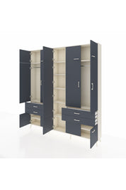 Arges Gardrop 11 Raflı 4 Çekmeceli 2 Askılı 220x30x243 Aytaşı-Antrasit