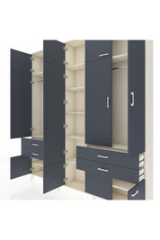 Arges Gardrop 11 Raflı 4 Çekmeceli 2 Askılı 220x30x243 Aytaşı-Antrasit