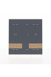 Arges Dolap 11 Raflı 4 Çekmeceli 2 Askılı 220x30x243 Aytaşı-Antrasit/Çam