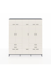 Arges Gardrop 11 Raflı 4 Çekmeceli 2 Askılı 220x30x243 Antrasit-Aytaşı