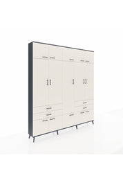 Arges Gardrop 11 Raflı 4 Çekmeceli 2 Askılı 220x30x243 Antrasit-Aytaşı