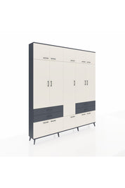 Arges Dolap 11 Raflı 4 Çekmeceli 2 Askılı 220x30x243 Antrasit-Aytaşı/Antrasit