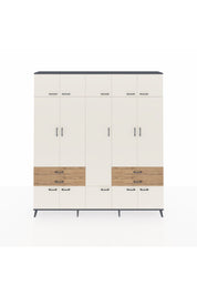 Arges Dolap 11 Raflı 4 Çekmeceli 2 Askılı 220x30x243 Antrasit-Aytaşı/Çam