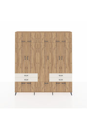 Arges Dolap 11 Raflı 4 Çekmeceli 2 Askılı 220x30x243 Çam-Çam/Aytaşı