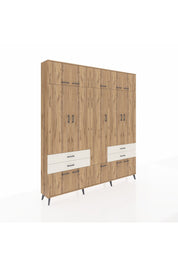 Arges Dolap 11 Raflı 4 Çekmeceli 2 Askılı 220x30x243 Çam-Çam/Aytaşı