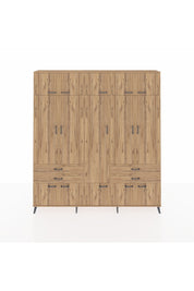 Arges Gardrop 11 Raflı 4 Çekmeceli 2 Askılı 220x30x243 Çam-Çam