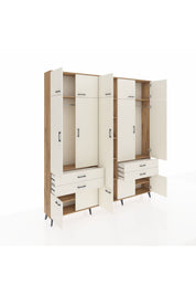 Arges Gardrop 11 Raflı 4 Çekmeceli 2 Askılı 220x30x243 Çam-Aytaşı