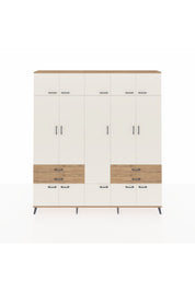 Arges Dolap 11 Raflı 4 Çekmeceli 2 Askılı 220x30x243 Çam-Aytaşı/Çam