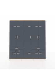 Arges Gardrop 11 Raflı 4 Çekmeceli 2 Askılı 220x30x243 Çam-Antrasit