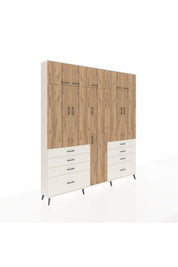 Arges Dolap 8 Raflı 8 Çekmeceli 3 Askılı 220x30x243 Aytaşı-Çam/Aytaşı