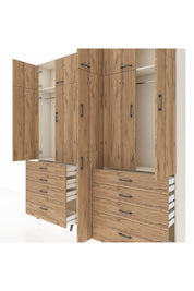 Arges Gardrop 8 Raflı 8 Çekmeceli 3 Askılı 220x30x243 Aytaşı-Çam