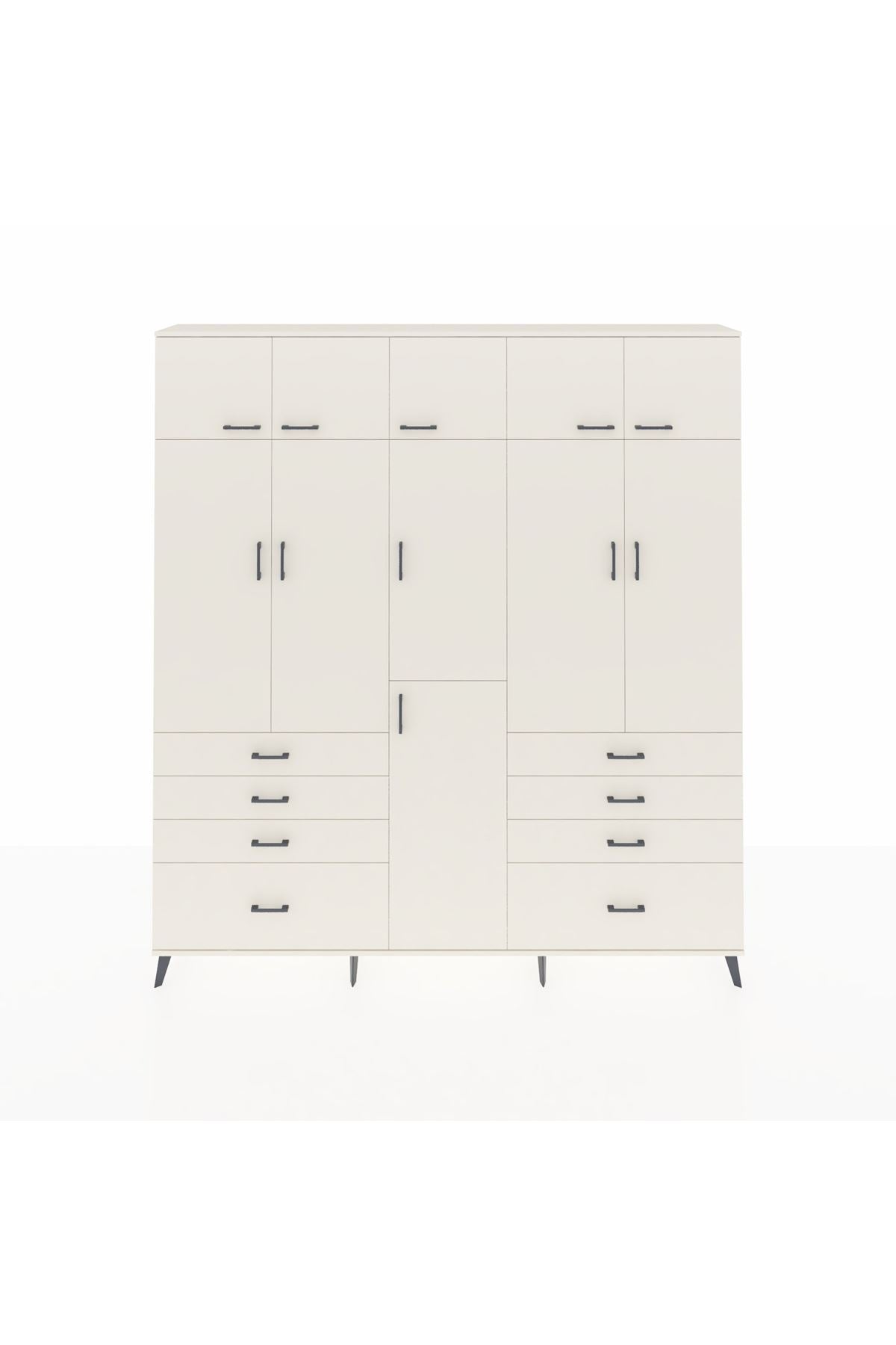 Arges Gardrop 8 Raflı 8 Çekmeceli 3 Askılı 220x30x243 Aytaşı-Aytaşı