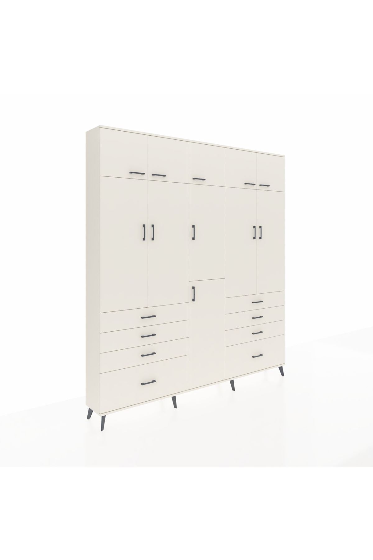 Arges Gardrop 8 Raflı 8 Çekmeceli 3 Askılı 220x30x243 Aytaşı-Aytaşı