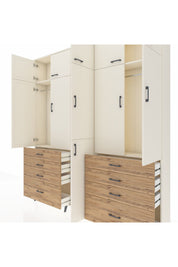 Arges Dolap 8 Raflı 8 Çekmeceli 3 Askılı 220x30x243 Aytaşı-Aytaşı/Çam