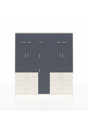 Arges Dolap 8 Raflı 8 Çekmeceli 3 Askılı 220x30x243 Aytaşı-Antrasit/Aytaşı