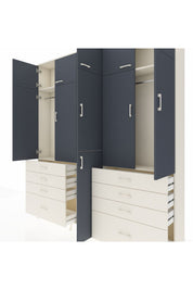 Arges Dolap 8 Raflı 8 Çekmeceli 3 Askılı 220x30x243 Aytaşı-Antrasit/Aytaşı