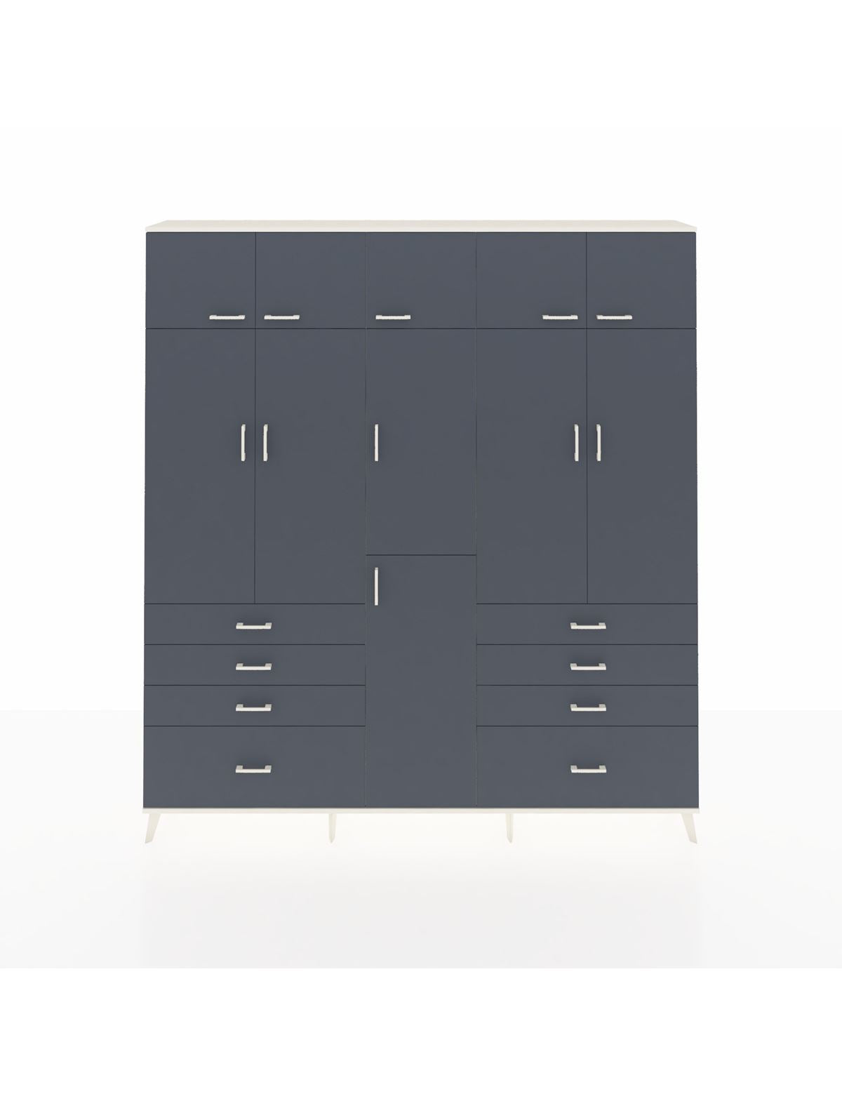 Arges Gardrop 8 Raflı 8 Çekmeceli 3 Askılı 220x30x243 Aytaşı-Antrasit