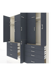 Arges Gardrop 8 Raflı 8 Çekmeceli 3 Askılı 220x30x243 Aytaşı-Antrasit