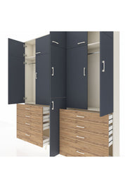 Arges Dolap 8 Raflı 8 Çekmeceli 3 Askılı 220x30x243 Aytaşı-Antrasit/Çam