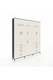 Arges Gardrop 8 Raflı 8 Çekmeceli 3 Askılı 220x30x243 Antrasit-Aytaşı