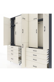 Arges Gardrop 8 Raflı 8 Çekmeceli 3 Askılı 220x30x243 Antrasit-Aytaşı