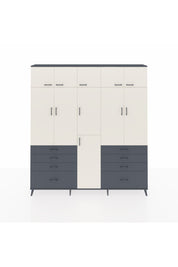 Arges Dolap 8 Raflı 8 Çekmeceli 3 Askılı 220x30x243 Antrasit-Aytaşı/Antrasit
