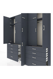 Arges Gardrop 8 Raflı 8 Çekmeceli 3 Askılı 220x30x243 Antrasit-Antrasit