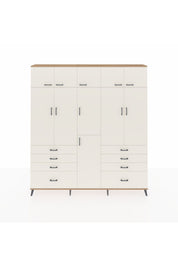 Arges Gardrop 8 Raflı 8 Çekmeceli 3 Askılı 220x30x243 Çam-Aytaşı