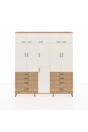 Arges Dolap 8 Raflı 8 Çekmeceli 3 Askılı 220x30x243 Çam-Aytaşı/Çam