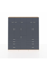 Arges Gardrop 8 Raflı 8 Çekmeceli 3 Askılı 220x30x243 Çam-Antrasit