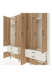 Arges Dolap 12 Raflı 4 Çekmeceli 2 Askılı 220x30x243 Aytaşı-Çam/Aytaşı