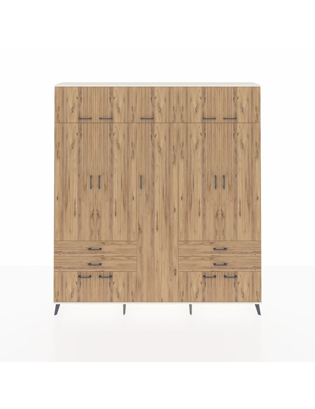 Arges Gardrop 12 Raflı 4 Çekmeceli 2 Askılı 220x30x243 Aytaşı-Çam