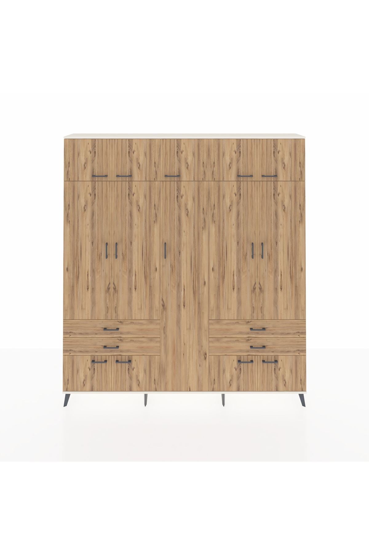 Arges Gardrop 12 Raflı 4 Çekmeceli 2 Askılı 220x30x243 Aytaşı-Çam